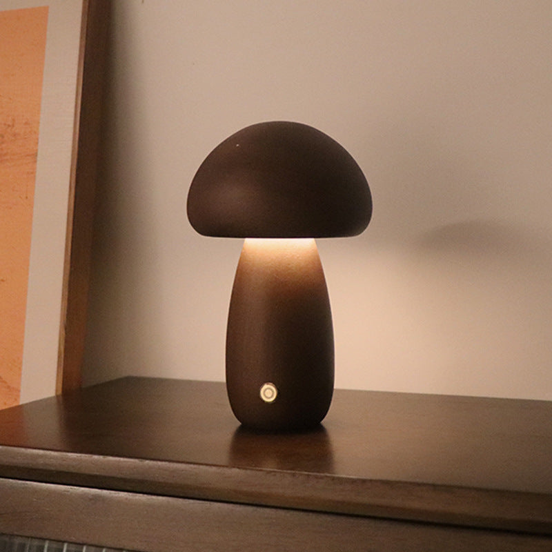 Vitrendo™ Kabellose LED Pilzlampe aus Holz